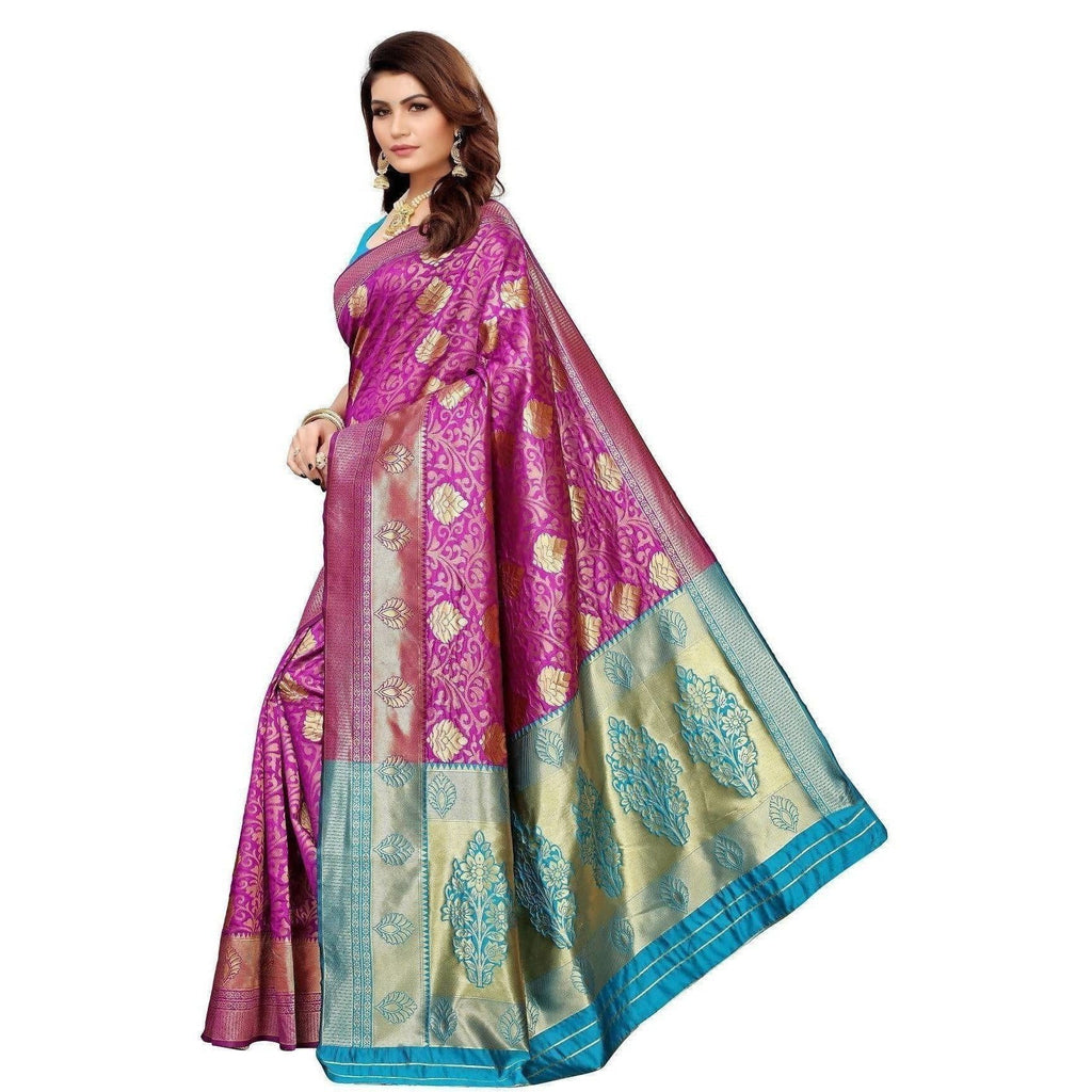 Vamika Banarasi Jaquard Purple Weaving Saree (BANARASI 07)