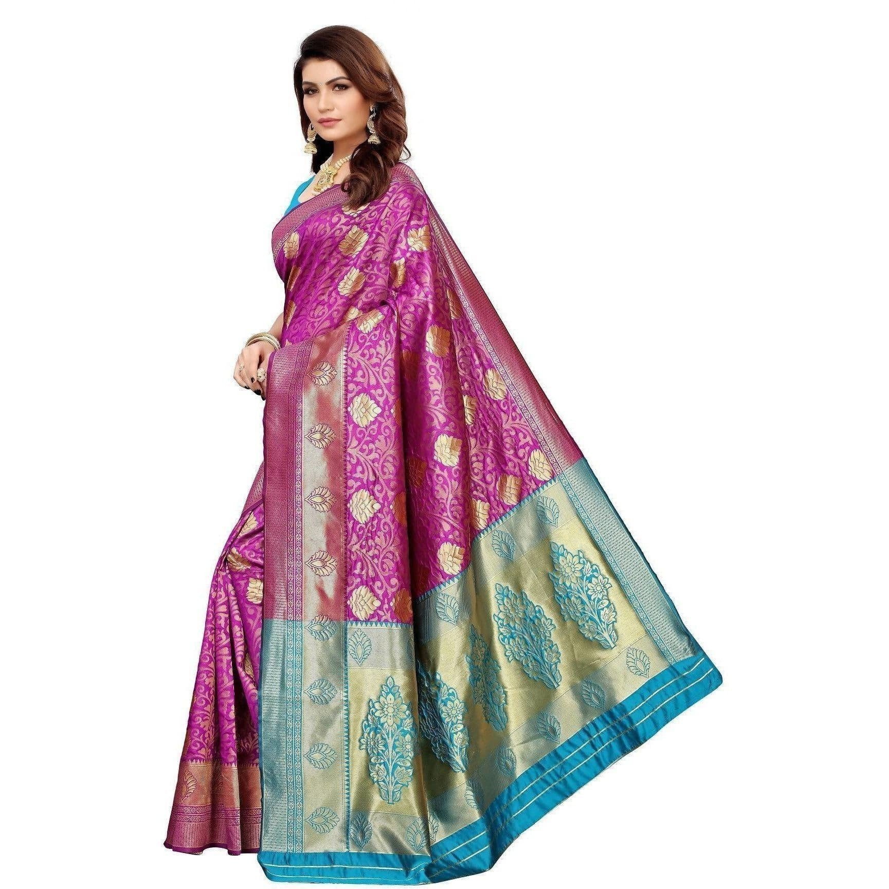 Vamika Banarasi Jaquard Purple Weaving Saree (BANARASI 07)