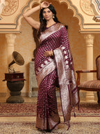Shree Shyam Fashion Banarasi Silk Purple Saree - Distacart