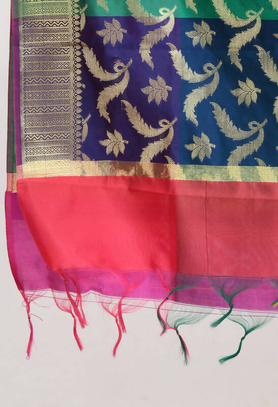 Mominos Fashion Moeza Women's Banarsi Silk Floral Woven Design Multi Dupatta - Distacart