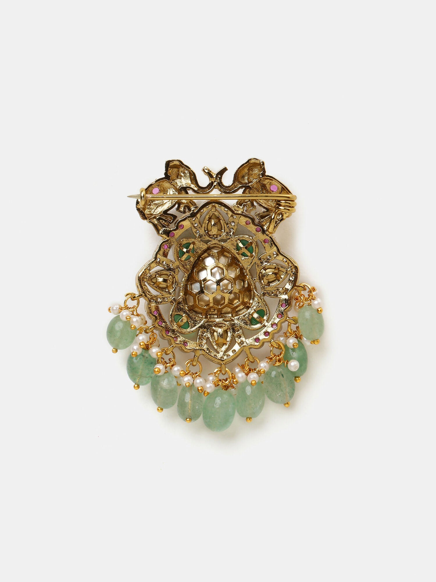 Ruby Raang Mint Emerald Brooch