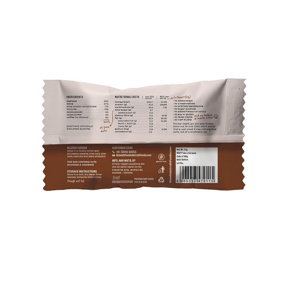 The Whole Truth Protein Bars - Coffee Cocoa - Distacart