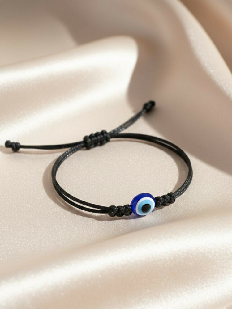 NVR Black Evil Eye Adjustable Bracelet for Men & Women - Distacart