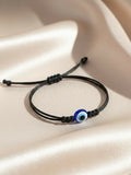 NVR Black Evil Eye Adjustable Bracelet for Men & Women - Distacart