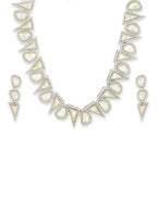 Diamond & Semi Precious Stone Neckpiece with Earrings with Chain - Ruby Raang