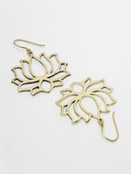 NVR Women Lotus Shaped Gold Plated Earrings - Distacart