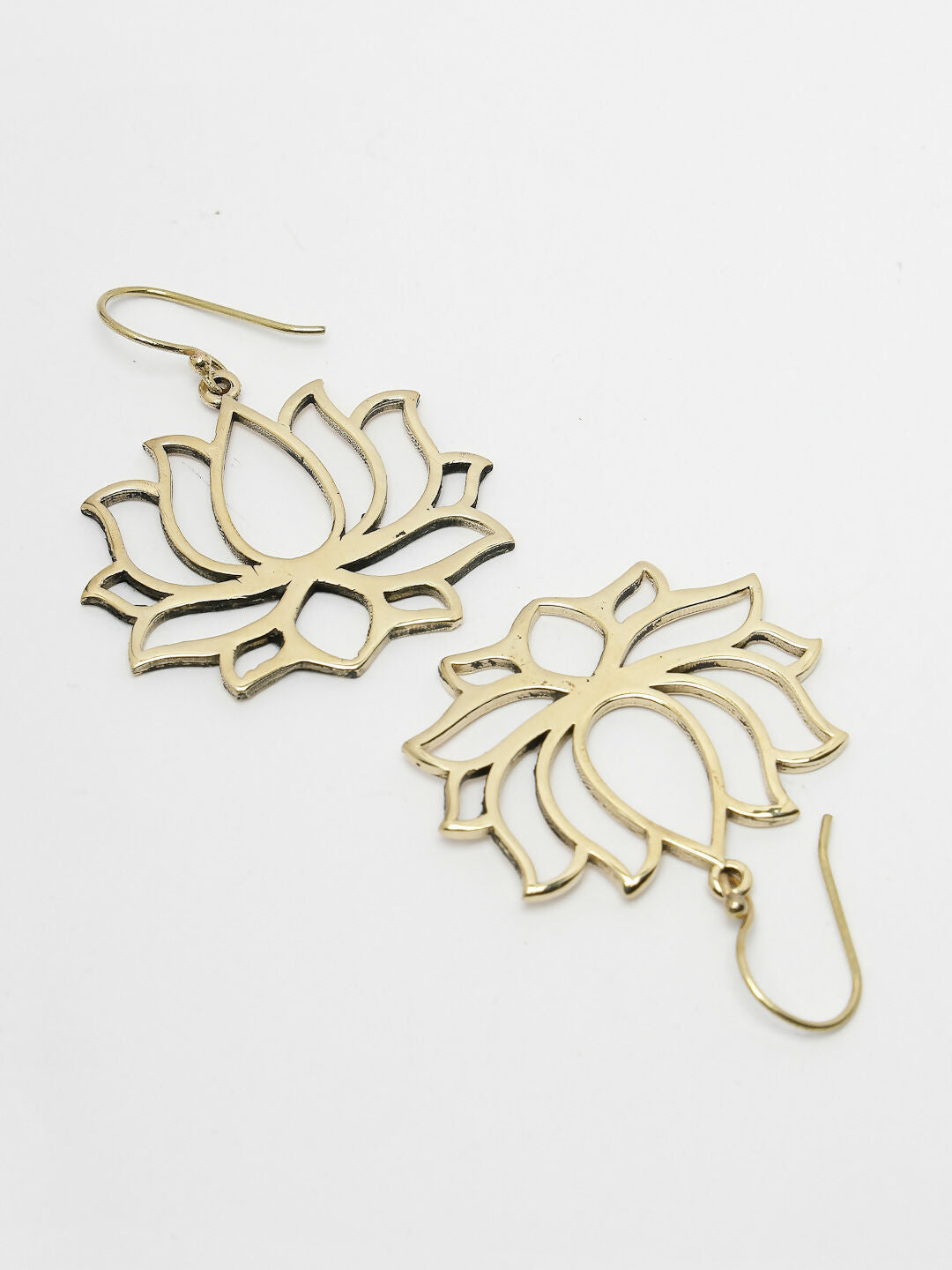 NVR Women Lotus Shaped Gold Plated Earrings - Distacart