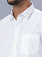 Ramraj Cotton Mens Full Sleeve Formal Poly cotton White Shirt