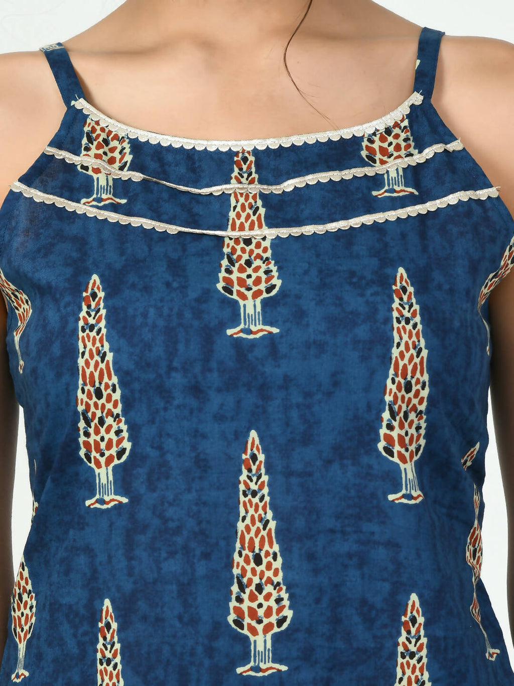 Myshka Women's Blue Straight Printed Kurta