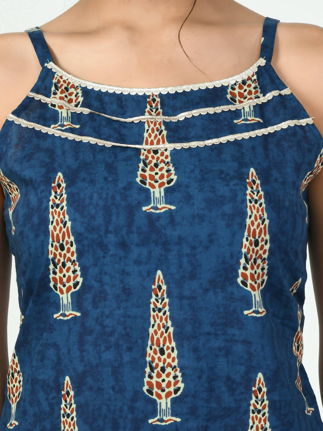 Myshka Women's Blue Straight Printed Kurta