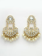 NVR Women Gold-Plated Kundan Chandbali Earrings - Distacart