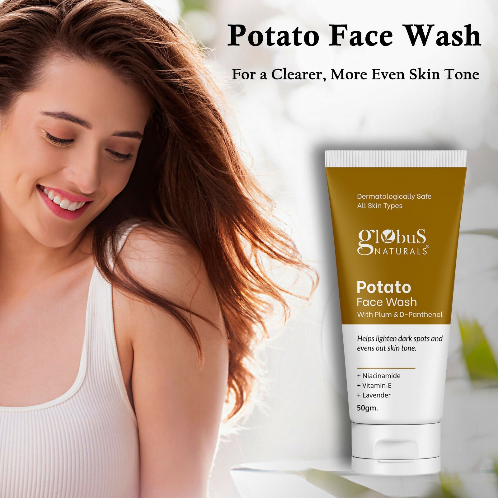 Globus Naturals Potato Face Wash with Plum & D-Panthenol - Distacart