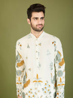 Vastranavya Exclusive Wedding Wear Viscose Rayon Thread Embroidered Work Kurta