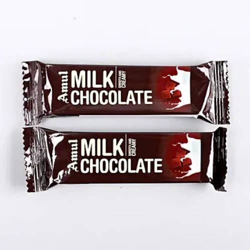 Cute Mickey Metal Rakhi & Amul Milk Chocolate Flow Wraps - Distacart