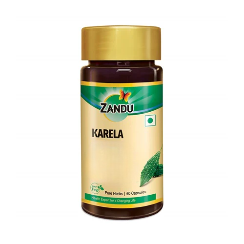 Zandu Karela Pure Herbs Capsules - Distacart