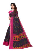 Vamika Navy Blue Linen Zari Border Saree