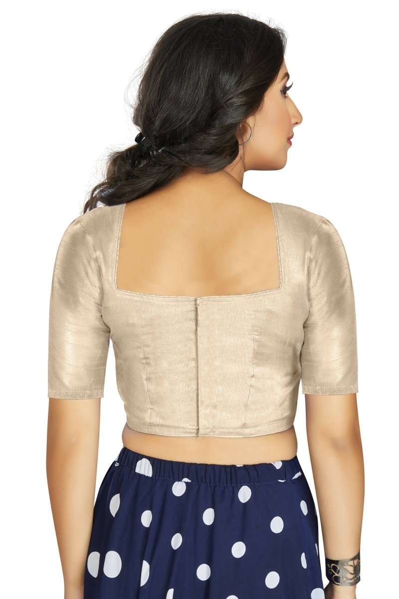 Aastha Fashion Women's Off White Art Silk Designer Traditional Readymade Blouse