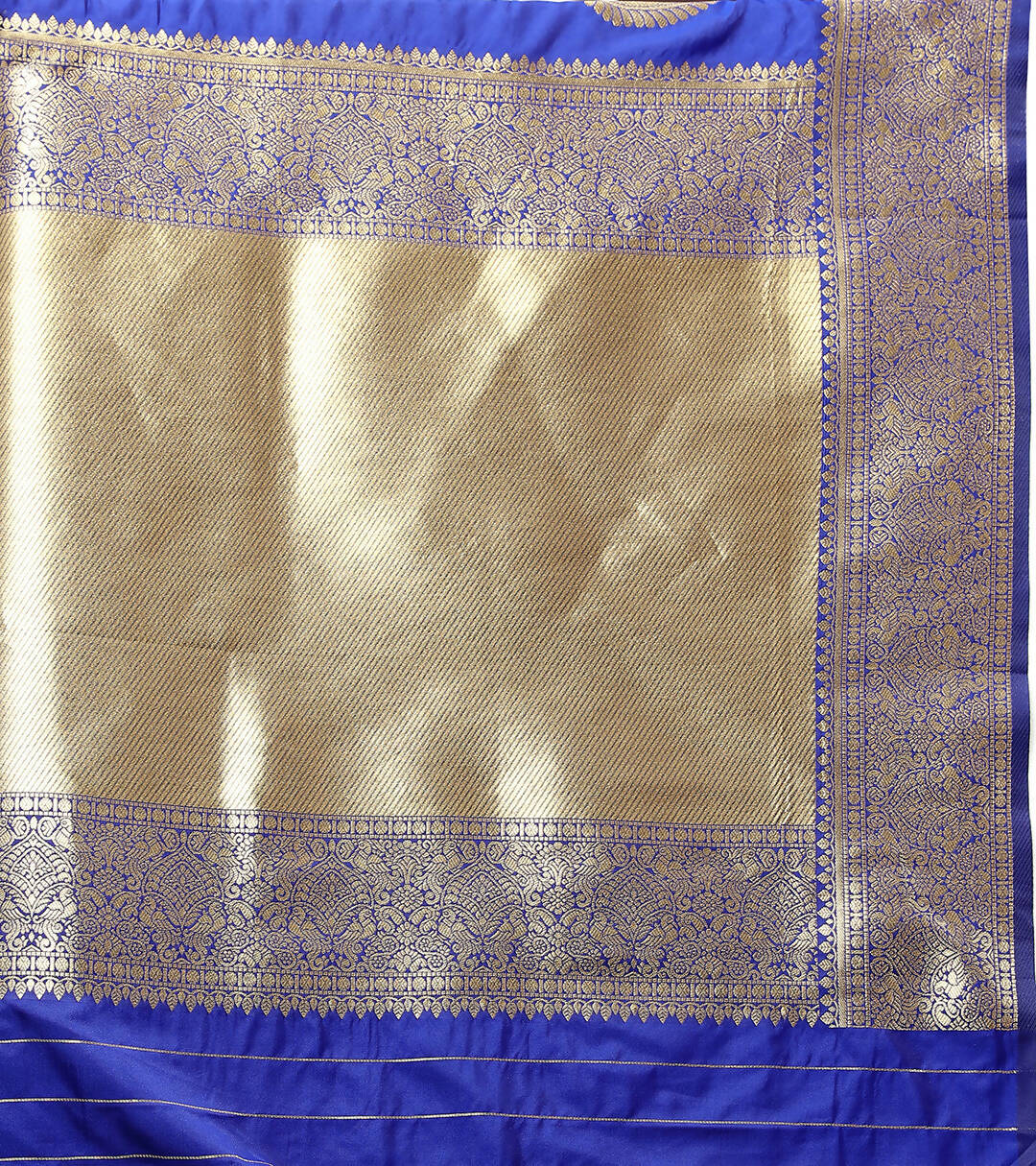 Lorenvalley Fashion Blue Soft Silk Woven Design Gold Zari Weaving Saree