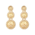 Nuyug 22K Gold Plated Stone Studded Contemporary Shaped Drop Earrings - Distacart