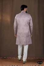 Joban Fashion Men's Pink Woven Jacquard Kurta with Pyjama