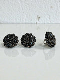 Inhanns Rangmani Crystal Duo – Adjustable Ring + Statement Earrings Set - Black - Distacart