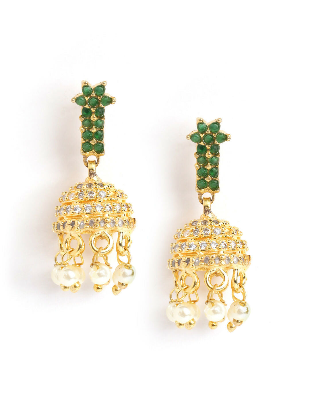 Nuyug 22K Gold Plated Pearl Belle Mini Jhumki Earrings - Distacart
