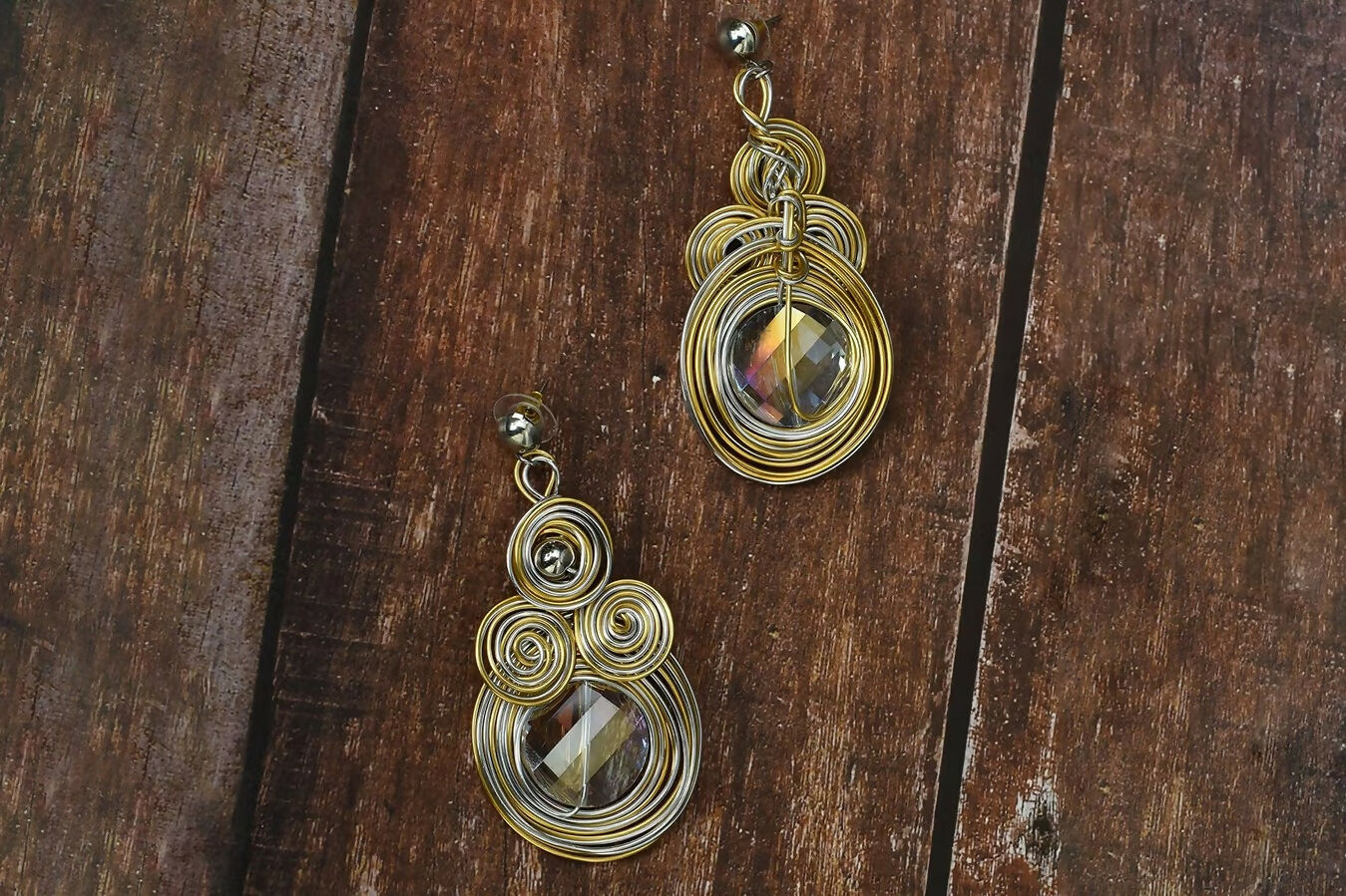 Joban Fashion Women Brass Golden White Ad Earrings - Distacart