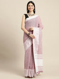 Shree Shyam Fashion Linen Purple Saree - Distacart