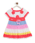 ChutPut Hand knitted Crochet Rainbow Wool Dress For Baby Girls - Multi