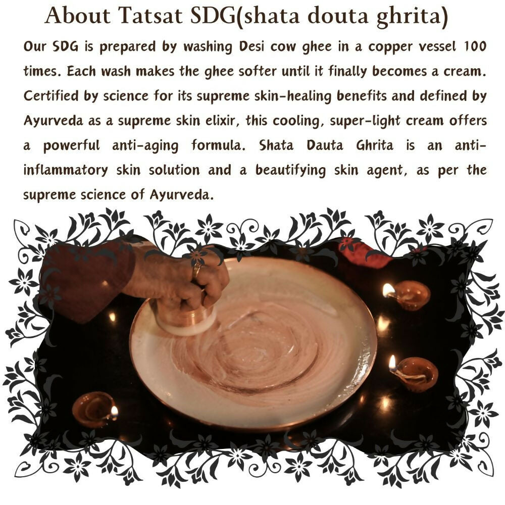 Tatsat Shata Dhauta Ghrita Infused With (Harshingar Flower Absolute)- 100 Times Washed Desi Cow A2 Ghee Moisturizing Cream