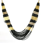 Mominos Fashion Johar Kamal Handicraft Finish Beads Work Long Necklace For Women (Black /Golden) - Distacart