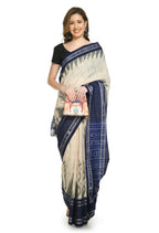 Vamika Sambalpuri Ikat Cotton Scot Dali Tasrite & Blue Saree