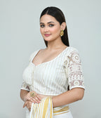 Joban Fashion Women's White Embroidered Stitched Blouse - Distacart