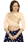 Aastha Fashion Women's Off White Art Silk Designer Party Wear Readymade Blouse