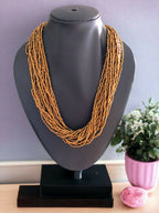 Inhanns Handmade Beaded Multilayer Necklace, 20 Layers - Gold