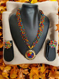 Inhanns All-Day Statement Beaded Necklace Set - Multi Colour