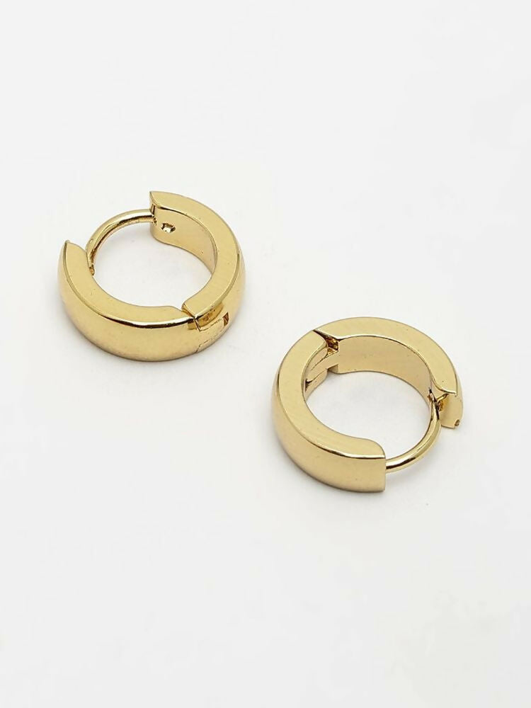 NVR Men's Gold Plated Hoop Earrings - Distacart