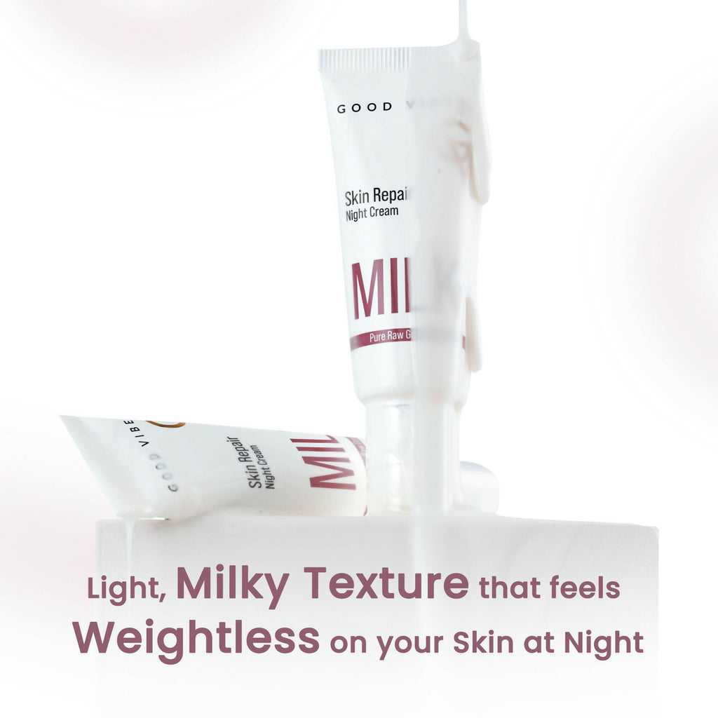 Good Vibes Skin Repair Milk Night Cream with 100% Pure Raw Goat Milk