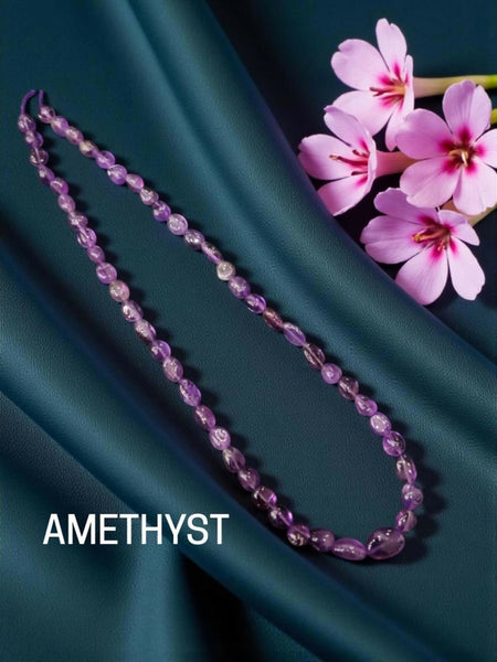 Joban Fashion Women Lavender Gemstone Necklaces, Amethyst Graduated