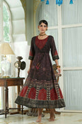 Juniper Black Georgette Festive Printed Anarkali Flared Anarkali Kurta For Women - Distacart
