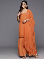Ahalyaa Women's Traditional wear Kurta Set - Orange