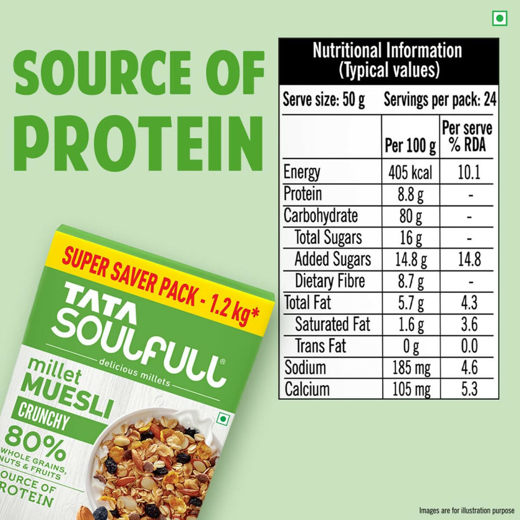 Tata Soulfull Millet Muesli Crunchy Breakfast Cereals - Distacart