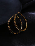 NVR Women Gold Toned Beaded Circular Earrings - Distacart