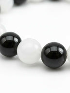 NVR Black & White Beaded Bracelet for Men & Women - Distacart