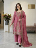 Teeya Creation Pink Color Gimmychu Silk Embroidery Work Wedding Wear Salwar Suit - Distacart
