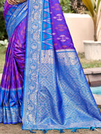 Shree Shyam Fashion Purple Pochampally Silk Saree - Distacart