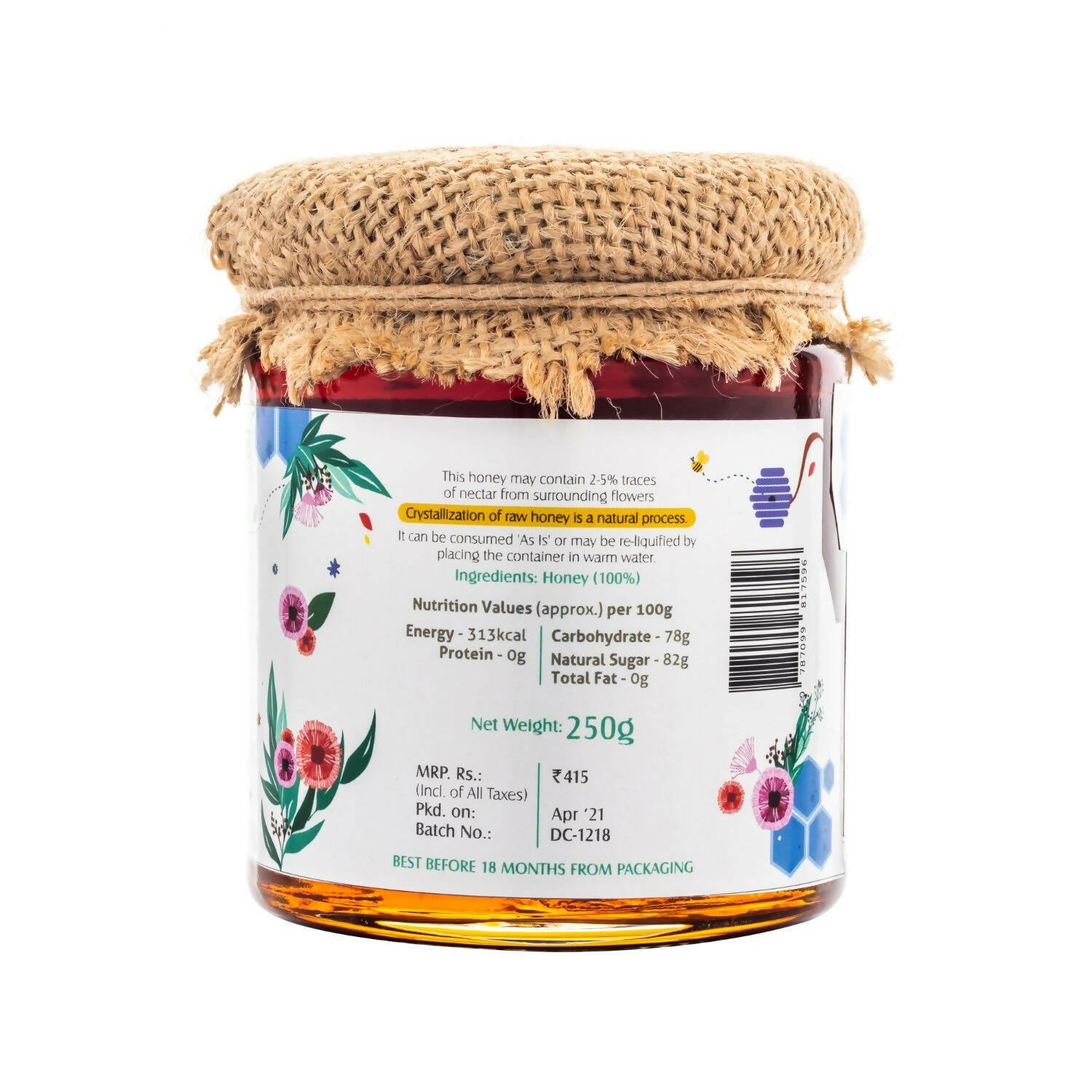 HoneyVeda Premium Raw Eucalyptus Honey - Distacart