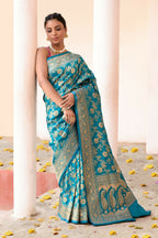 Joban Fashion Aqua Soft Pure Handloom Banarasi Silk Saree