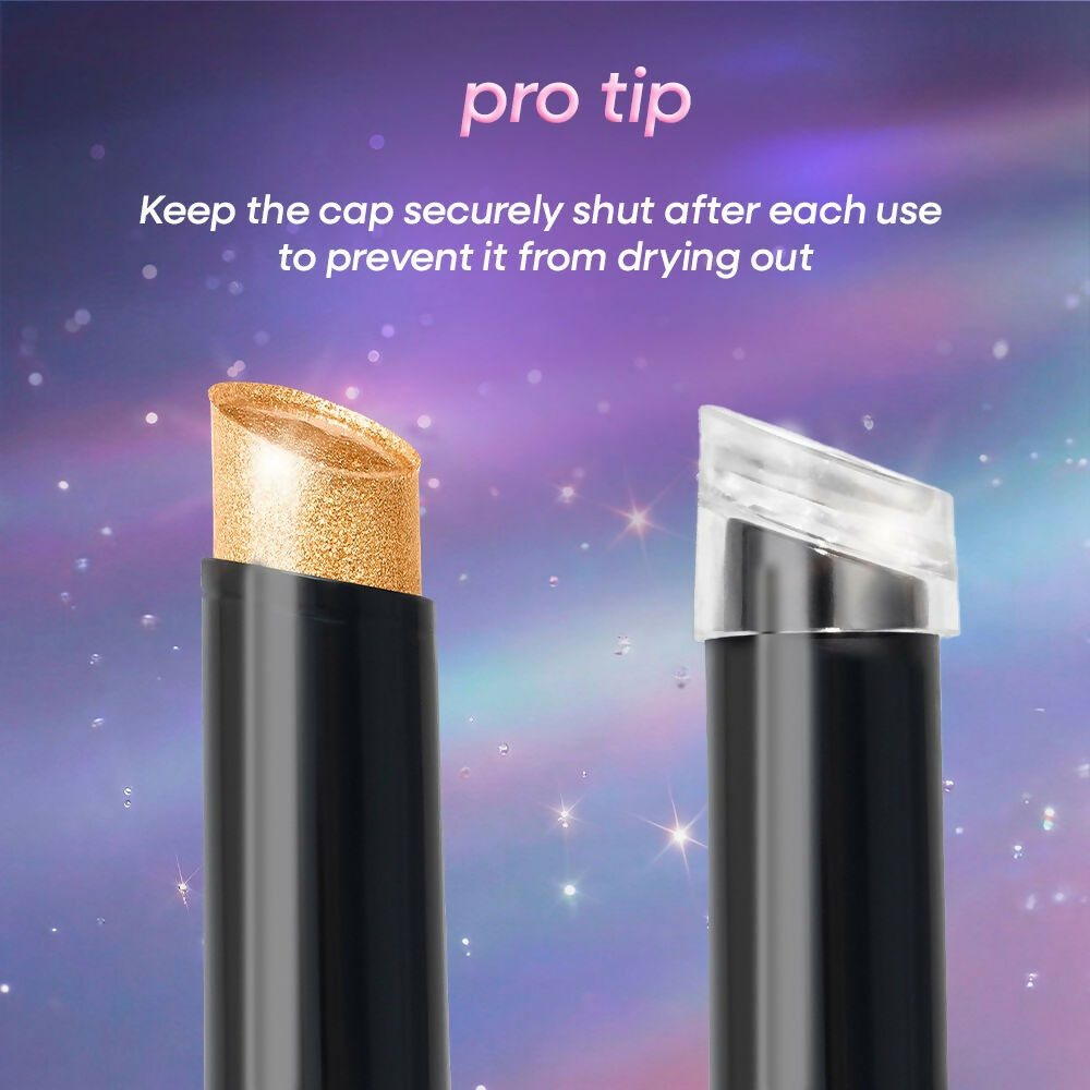 Nykaa Diamond Jelly Cooling Shimmer Eyeshadow Stick - Multi-Use, High Shine Glitter - Champagne Drip