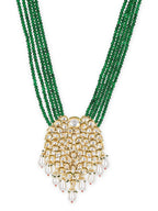 Gold-Toned Green Brass Gold-Plated Necklace - Ruby Raang - Distacart